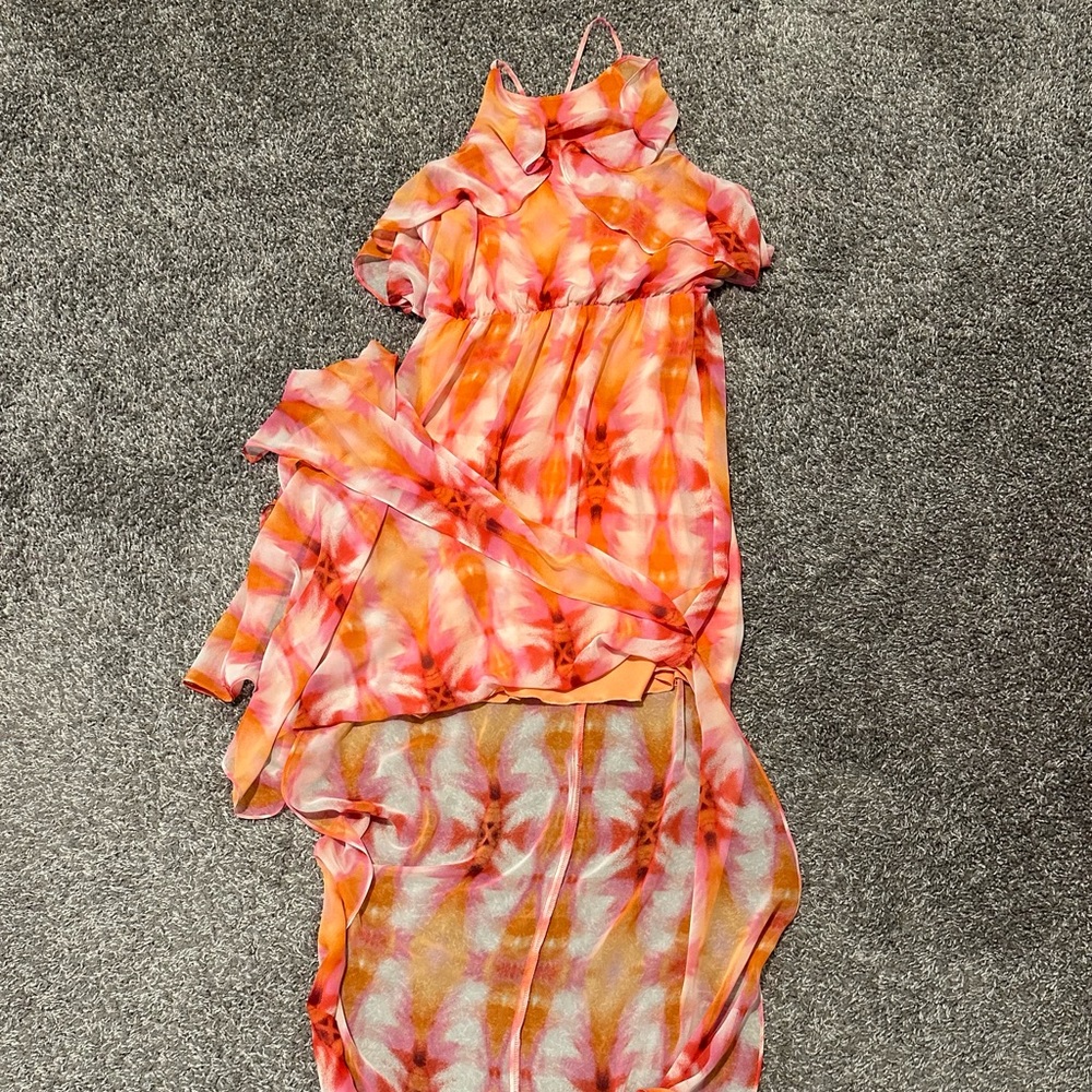 Orange & Pink Flowy Midi & Maxi Dress